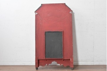 ヴィンテージ　1980年頃　モロッコ　エキゾチックな建物風扉付きウォールミラー　(R-089344)