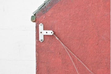 ヴィンテージ　1980年頃　モロッコ　エキゾチックな建物風扉付きウォールミラー　(R-089344)