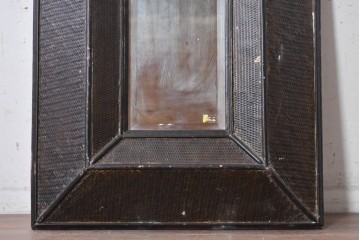 アジアンヴィンテージ　1980年頃　バリ　編み込み模様が印象的なウォールミラー　(R-089354)