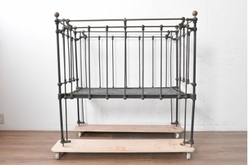 フランスアンティーク　組み立て式ベビーベッド　※ディスプレイ用　(R-089361)
