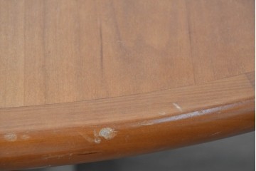デンマークヴィンテージ　希少!!　skovby(スコービー)　チェリー材　丸みのある天板が上品なエクステンションテーブル　(R-089366)