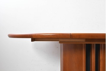 デンマークヴィンテージ　希少!!　skovby(スコービー)　チェリー材　丸みのある天板が上品なエクステンションテーブル　(R-089366)