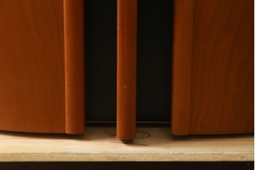 デンマークヴィンテージ　希少!!　skovby(スコービー)　チェリー材　丸みのある天板が上品なエクステンションテーブル　(R-089366)
