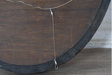 フランスヴィンテージ　1960年頃　マホガニー材　オーバル型ウォールミラー　(R-089374)