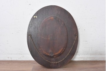 オランダアンティーク　1920年頃　オーク材　アカンサス模様の彫刻フレームが美しいウォールミラー　(R-089376)