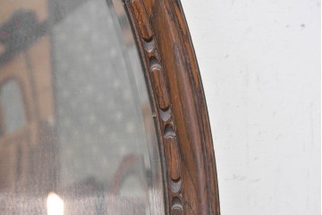 イギリスアンティーク　1920年頃　オーク材　オーバル型の上品なフレームが美しいウォールミラー　(R-089377)