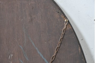 イギリスアンティーク　1940年頃　石膏の装飾が上品なオーバルウォールミラー　(R-089378)