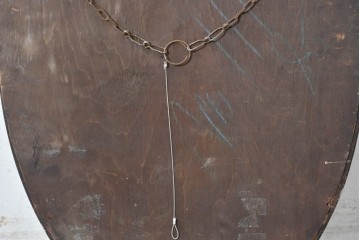 イギリスアンティーク　1940年頃　石膏の装飾が上品なオーバルウォールミラー　(R-089378)