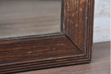 イギリスアンティーク　1930年頃　オーク材　木目を活かしたフレームがクラシカルなウォールミラー　(R-089379)