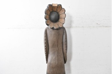  新古品　バリ島　特注製作品　高さ約2mのシガーストアインディアンの大型オブジェ　(R-089384)