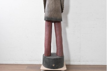  新古品　バリ島　特注製作品　高さ約2mのシガーストアインディアンの大型オブジェ　(R-089384)