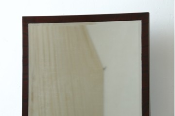 和製ヴィンテージ　高級品　超美品!!　仙台民芸箪笥(仙台箪笥)　漆塗り　牡丹紋様の重厚な金具が美しい木地呂塗りの鏡台　(R-089385)