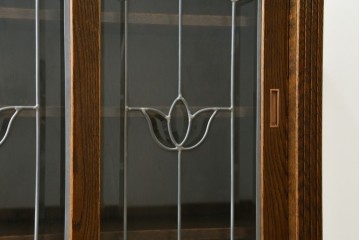 中古　美品　三越家具 COUNTRY HOUSE(カントリーハウス) Brugge(ブルージュ)　ステンドグラス扉が上品なサイドボード　(R-089387)
