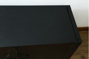 《天板取り付け加工費込み》　中古　最高級!　前面欅材　総漆塗り(木地呂塗り)　渡辺家具店製　観音扉に伝統美を感じる仙台着物箪笥　(R-089393)
