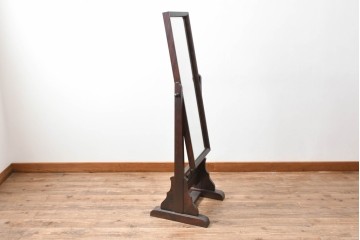 中古　民芸家具　落ち着いた色合いと端正な佇まいが上品な姿見　(R-089398)