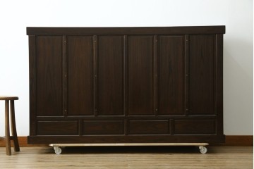 中古　美品　水屋箪笥　格子戸の意匠が趣深いサイドボード　(R-089400)