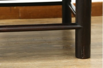 和製アンティーク　希少なシンプルデザイン　唐木　丸みのあるフォルムが空間に馴染む座卓　(R-089404)