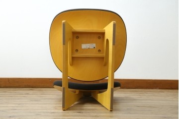 中古　美品　天童木工(Tendo)　S-5016NA　オーク材　丸みを帯びたフォルムの低座イス　(R-089420)