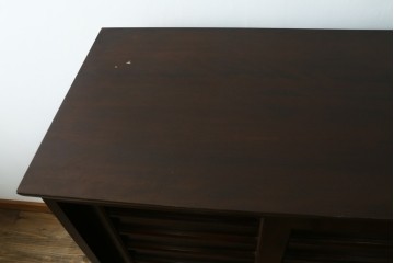 中古　美品　松本民芸家具　深みのある色合いと横桟扉が趣深い下駄箱　(R-089430)