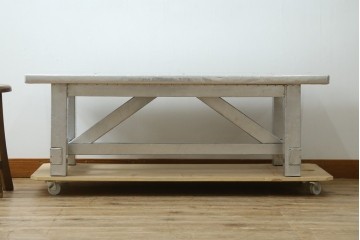 中古　HALO(ハロ)　HALO BOSTON COFFEE TABLE 1200　無骨なアルミの質感が魅力のローテーブル　定価約18万円　(R-089439)