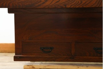 和製ヴィンテージ　欅材　囲炉裏　木目を生かした端正な囲炉裏テーブル　(R-089443)