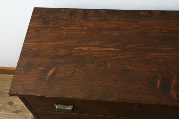 和製ヴィンテージ　天板ヒノキ材　使い勝手の良い桐箪笥ローチェスト　(R-089450)