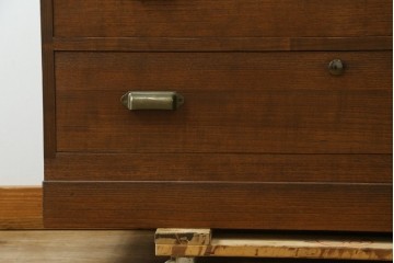和製ヴィンテージ　天板ヒノキ材　使い勝手の良い桐箪笥ローチェスト　(R-089450)