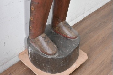 新古品　バリ島　特注製作品　高さ約2mのシガーストアインディアンの大型オブジェ　(R-089463)