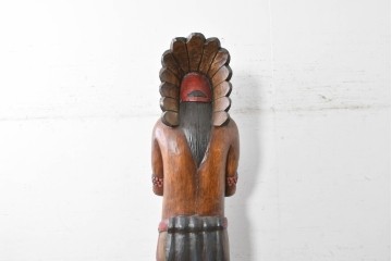  新古品　バリ島　特注製作品　高さ約2mのシガーストアインディアンの大型オブジェ　(R-089463)