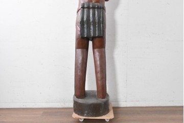 新古品　バリ島　特注製作品　高さ約2mのシガーストアインディアンの大型オブジェ　(R-089463)