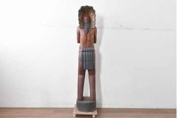  新古品　バリ島　特注製作品　高さ約2mのシガーストアインディアンの大型オブジェ　(R-089464)