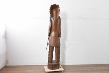  新古品　バリ島　特注製作品　高さ約2mのシガーストアインディアンの大型オブジェ　(R-089466)