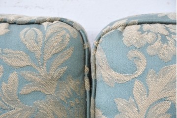 中古　美品　maruni(マルニ木工)　地中海シリーズ　モナコハイ　花柄ファブリックが上品なワイドラブシート　(R-089470)