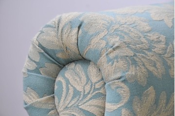 中古　美品　maruni(マルニ木工)　地中海シリーズ　モナコハイ　花柄ファブリックが上品なワイドラブシート　(R-089470)