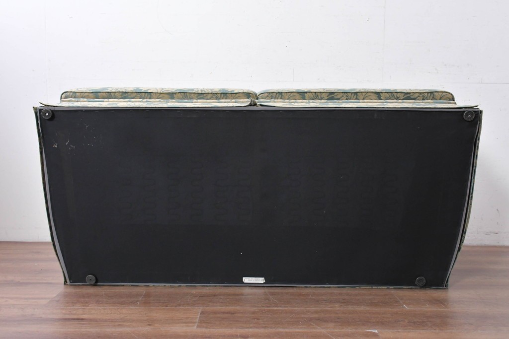 中古　美品　maruni(マルニ木工)　地中海シリーズ　モナコハイ　花柄ファブリックが上品なワイドラブシート　(R-089470)