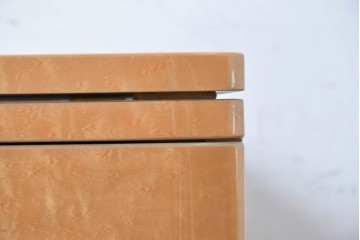中古　島本家具工芸　バーズアイ　天板が美しく浮き上がって見える5段チェスト　(R-089479)