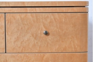 中古　島本家具工芸　バーズアイ　天板が美しく浮き上がって見える5段チェスト　(R-089479)