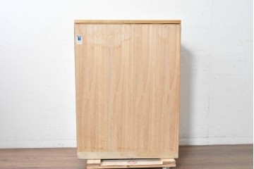 中古　島本家具工芸　バーズアイ　天板が美しく浮き上がって見える5段チェスト　(R-089479)