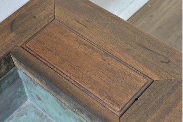 和製アンティーク　欅(ケヤキ)材　力強い木目を楽しめる関西火鉢　(R-089480)