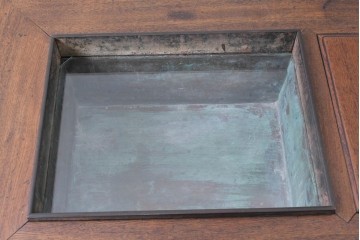 和製アンティーク　欅(ケヤキ)材　力強い木目を楽しめる関西火鉢　(R-089480)
