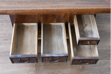 和製アンティーク　欅(ケヤキ)材　力強い木目を楽しめる関西火鉢　(R-089480)