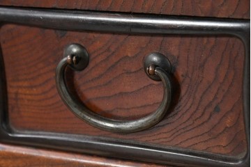 和製アンティーク　欅(ケヤキ)材　力強い木目を楽しめる関西火鉢　(R-089480)