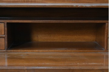 中古　アメリカ高級輸入家具　象嵌入りのシリンダートップライティングビューロー　(R-089482)