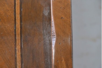 中古　アメリカ高級輸入家具　象嵌入りのシリンダートップライティングビューロー　(R-089482)