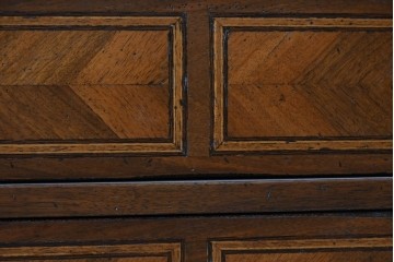 中古　アメリカ高級輸入家具　象嵌入りのシリンダートップライティングビューロー　(R-089482)