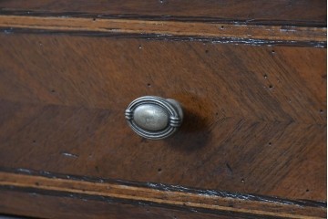 中古　アメリカ高級輸入家具　象嵌入りのシリンダートップライティングビューロー　(R-089482)