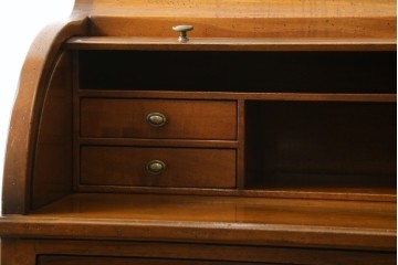 中古　アメリカ高級輸入家具　象嵌入りのシリンダートップライティングビューロー　(R-089482)