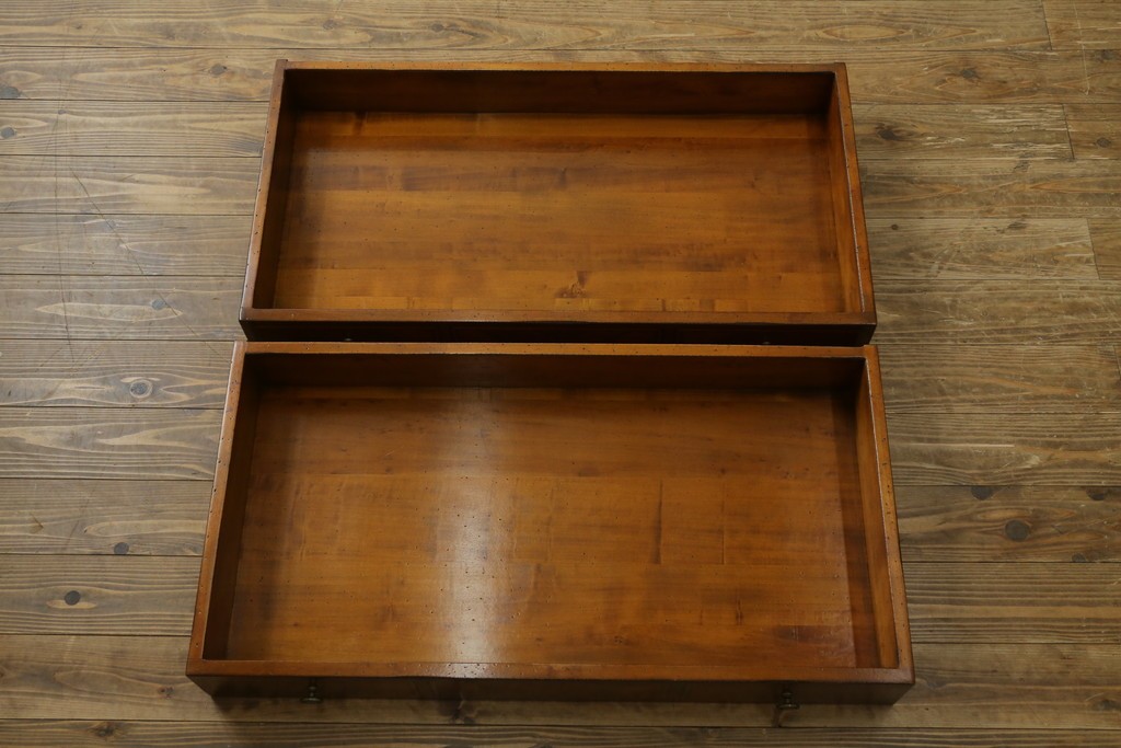中古　アメリカ高級輸入家具　象嵌入りのシリンダートップライティングビューロー　(R-089482)