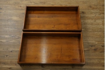 中古　アメリカ高級輸入家具　象嵌入りのシリンダートップライティングビューロー　(R-089482)