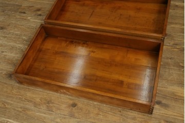 中古　アメリカ高級輸入家具　象嵌入りのシリンダートップライティングビューロー　(R-089482)